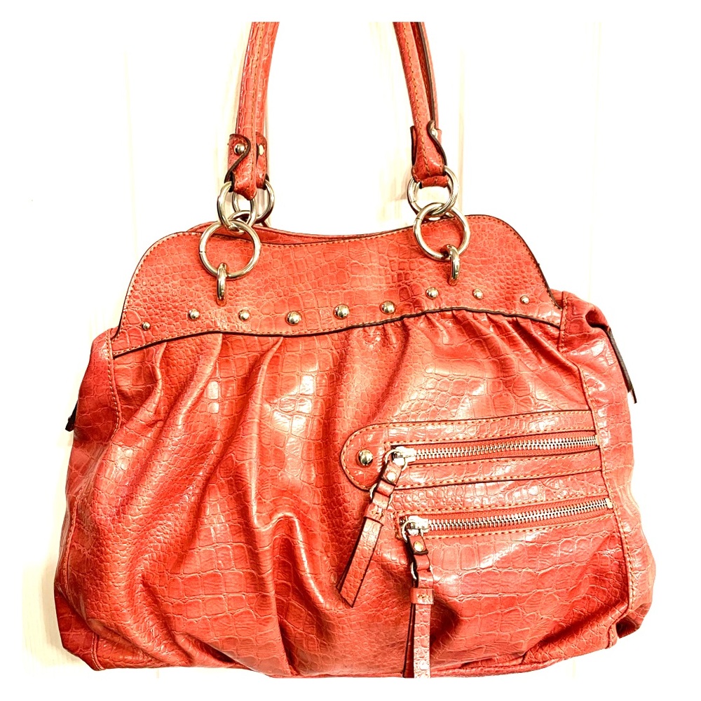 EUC Salmon or Rose Color Nine West satchel bag